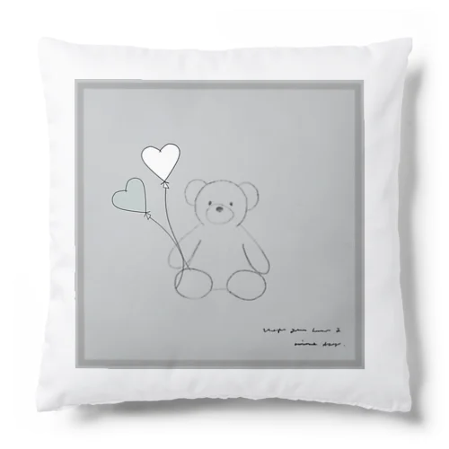 🧸 Bear and heart balloon.  クッション