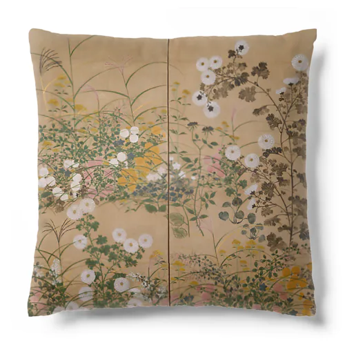 日本画：尾形光琳_秋草図 右隻 Cushion