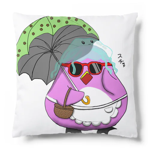 ペンギン母ちゃん 夏のおでかけ Cushion