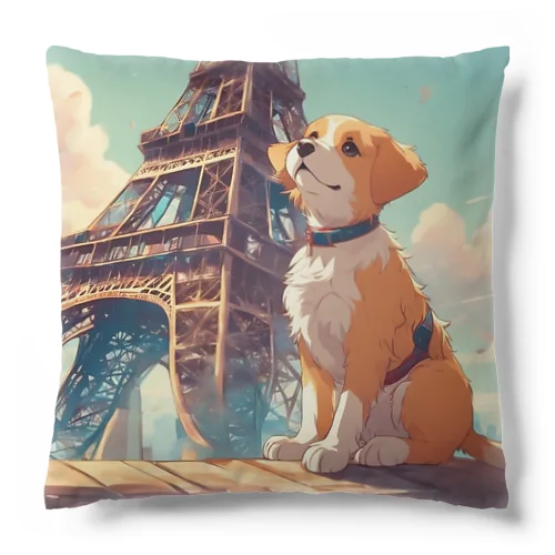 【パリ旅行】犬くん Cushion