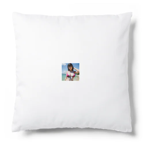 夏のビーチのハイビスカスちゃん Cushion