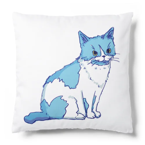 水色の猫ちゃん Cushion