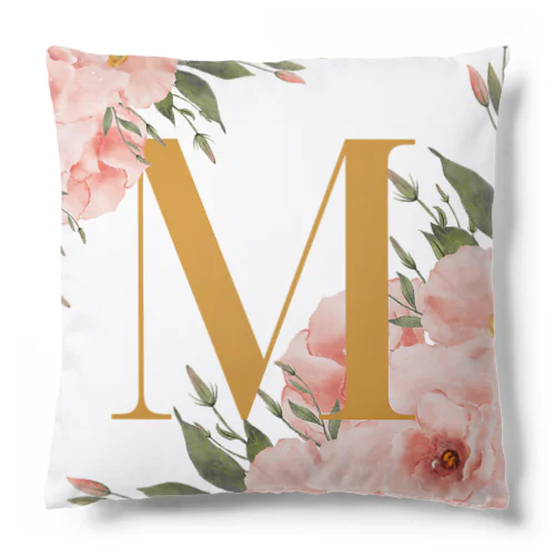 フラワーイニシャルデザインM Cushion