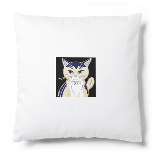 気品ある猫 シマシマ柄 Cushion