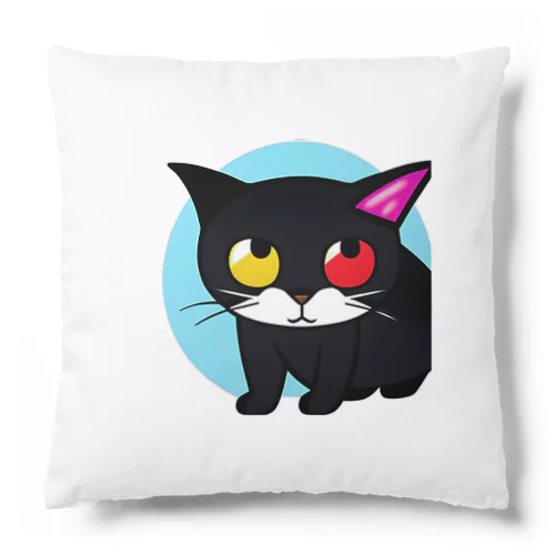  黒猫くん オッド・アイ Cushion