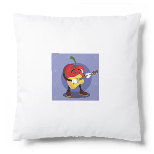 イラストのギターを弾くトマトくん Cushion