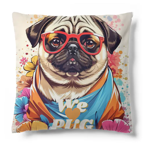 We♥PUG　色彩（パグ大好き！） Cushion