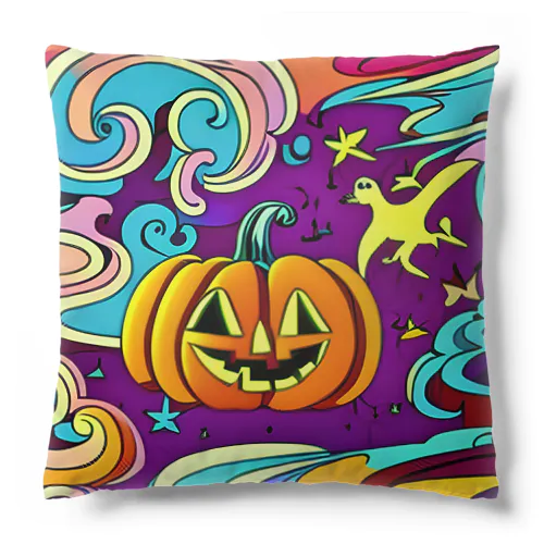 ハロウィン、カボチャとアヒル Cushion