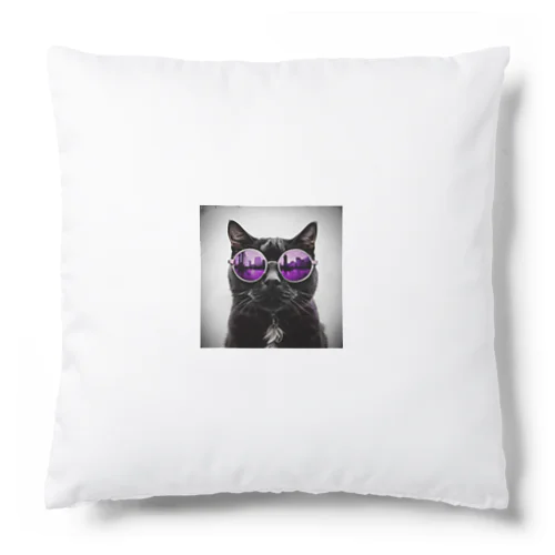 黒猫紫サングラス Cushion