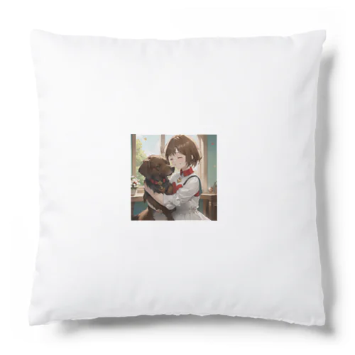 少女と愛犬 Cushion