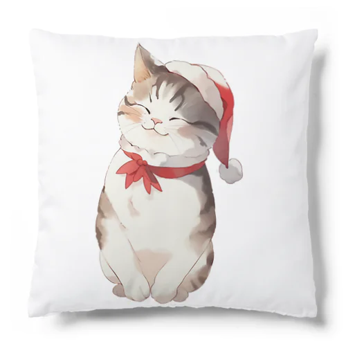 可愛い猫サンタが運ぶ幸せ Cushion