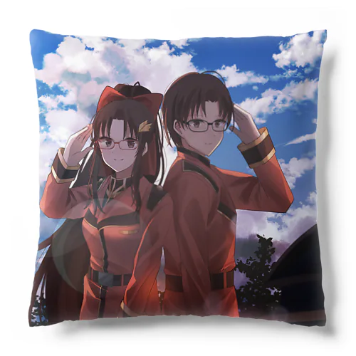 空の蒼とケイの紅 Cushion