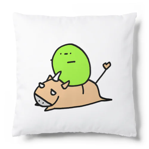 1ツノウシときうい Cushion