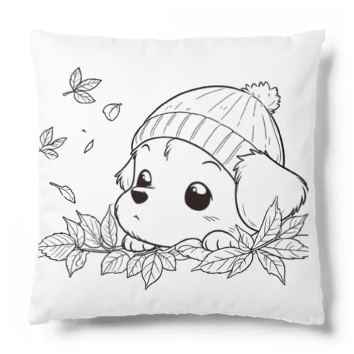 紅葉に埋もれるイッヌ Cushion