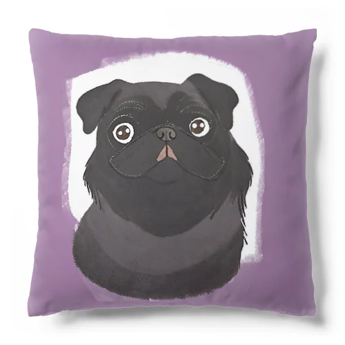 黒パグのイラストグッズ Cushion