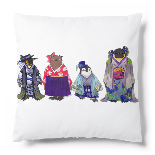 いずれ菖蒲か杜若₋Aptenodytes Kimono Penguins- Cushion
