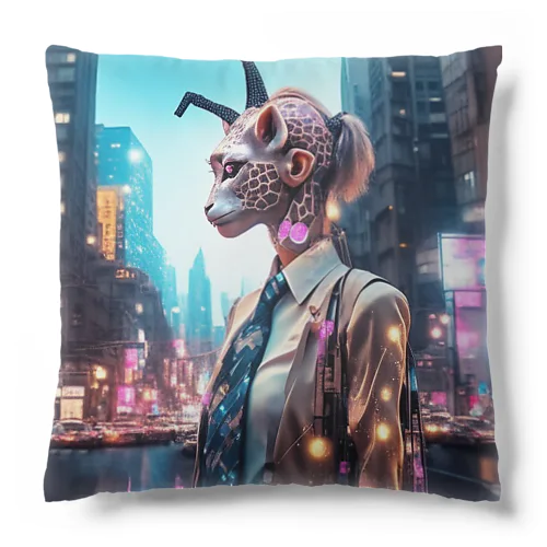 Cyberpunk giraffe Cushion