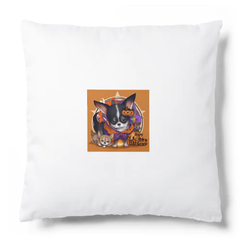 チワワの親子とハッピーハロウィン Cushion