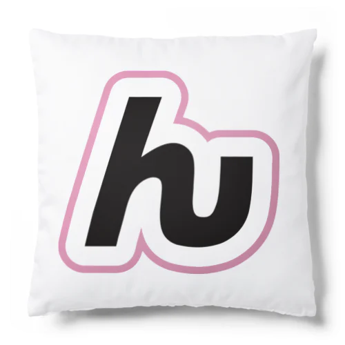 んぱんぱ　「ん」クッション (片面一文字 ・黒ver2) Cushion