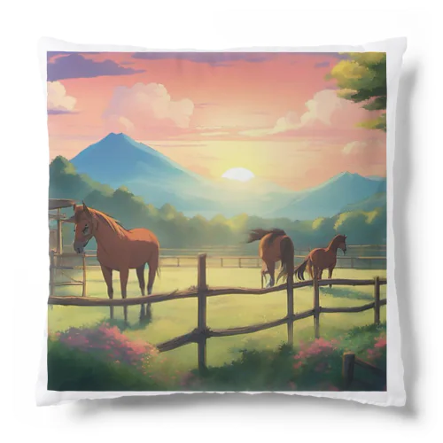 夕日のサラブレッド Cushion