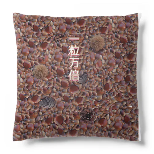 木の実・どんぐり　一粒万倍金運デザイン Cushion