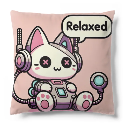 リラックスするサイバーパンクな猫 Cushion