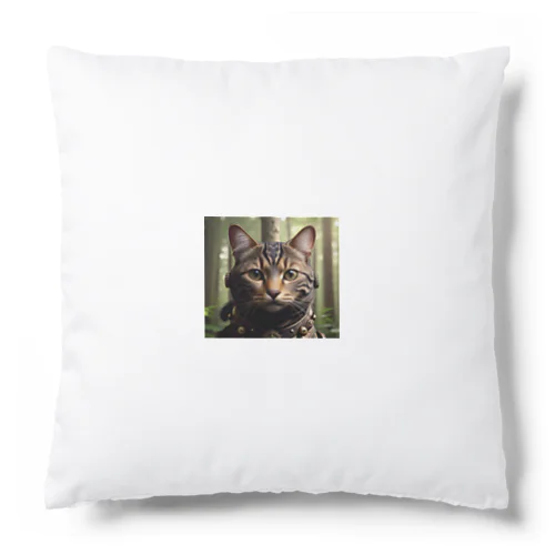 野生的　黒猫 Cushion