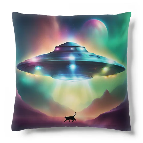 ✨ 願いが叶うねこ×UFO ✨ Cushion