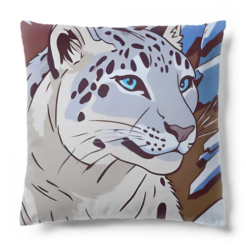 息を潜めるユキヒョウ Cushion