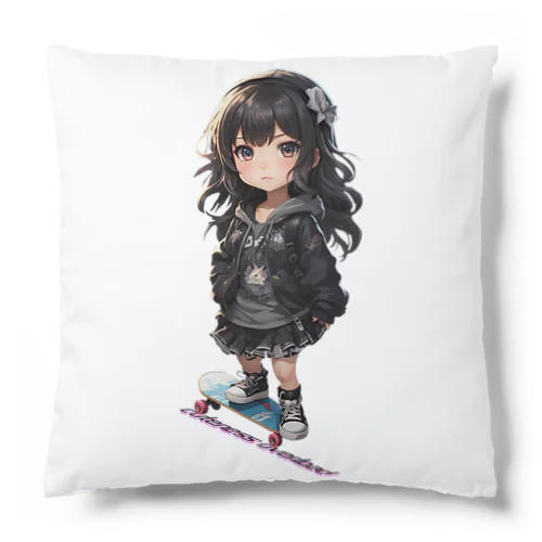 ちびキャラ少女（スケボー） Cushion