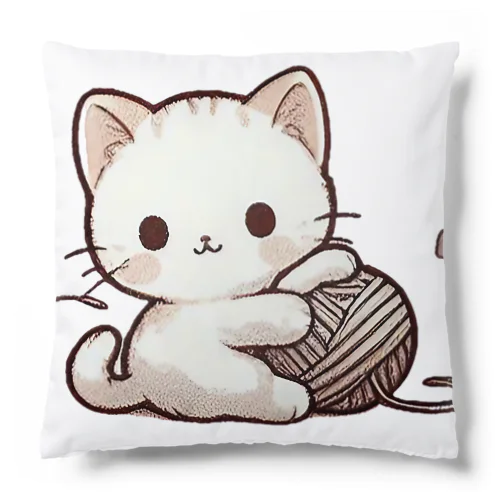 ふわふわ白猫の癒しグッズ Cushion