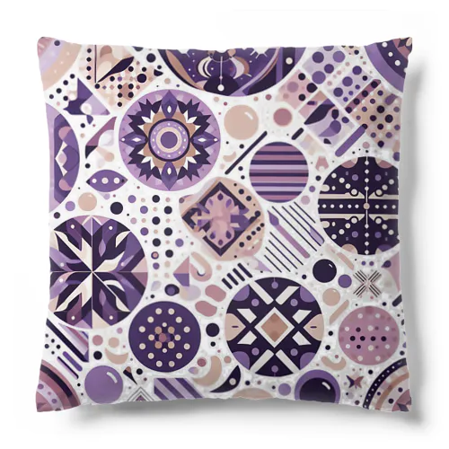 北欧風水玉模様（紫） Cushion