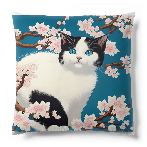 猫浮き絵（春） Cushion