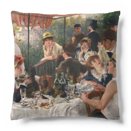 ルノワール「舟遊びをする人々の昼食」　ピエール＝オーギュスト・ルノワールの絵画【名画】 Cushion