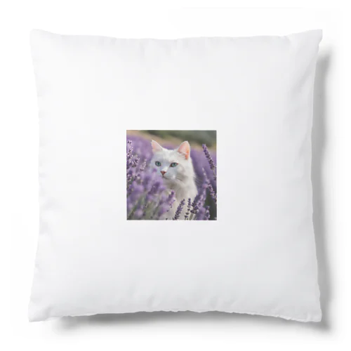 ラベンダー猫 Cushion