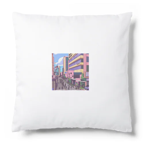 サイバーパンク風イラスト都市 Cushion