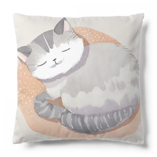 気持ちよさそうに寝ているネコ Cushion