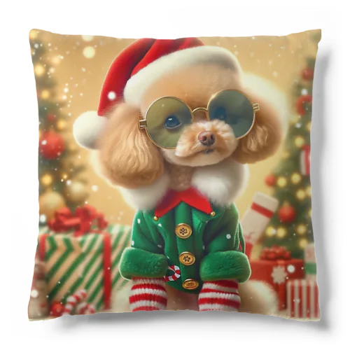 トイプードルのひかるくん(クリスマスバージョン) Cushion