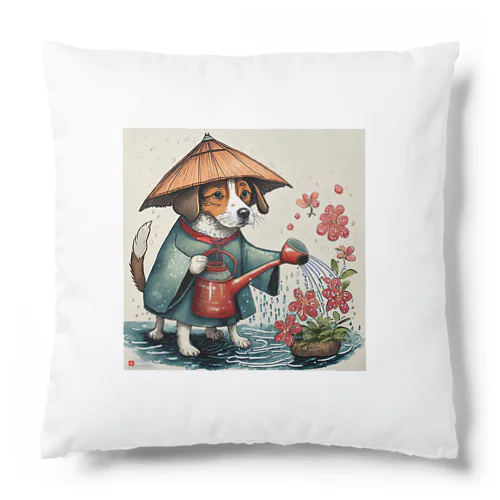 雨でも水やる犬 Cushion