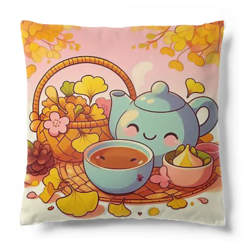 イチョウと紅茶シリーズ① Cushion