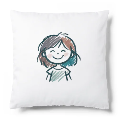 クレヨンイラスト少女 Cushion