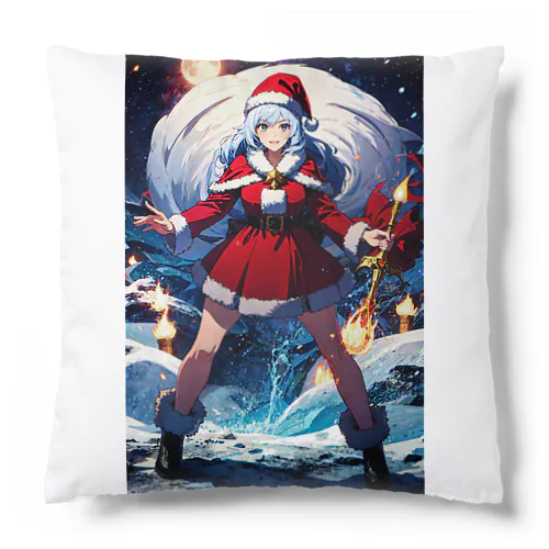 女性サンタクロースのイラスト付きグッズ Cushion