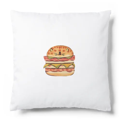 ハンバーガーねこ Cushion