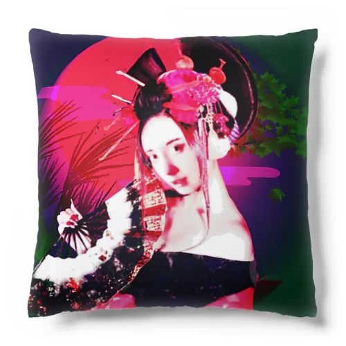 花魁（夕焼け） Cushion