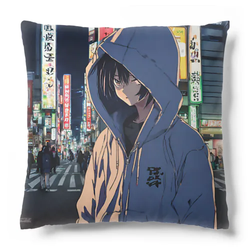 パーカーフードの少女　池袋編 Cushion