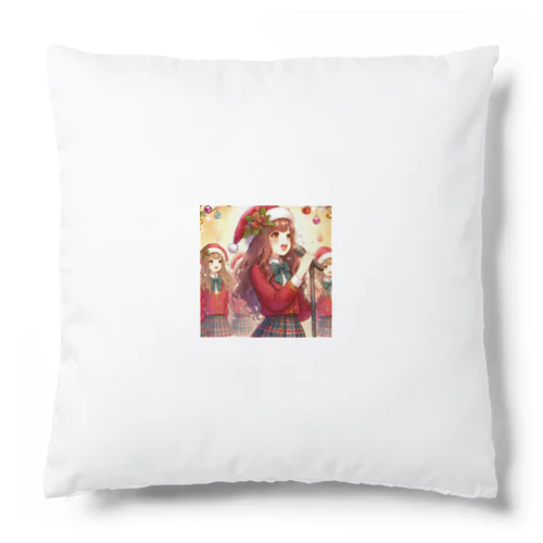 クリスマスに歌う女性 Cushion