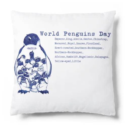 -042518-World Penguins Day(Typewriter) Cushion