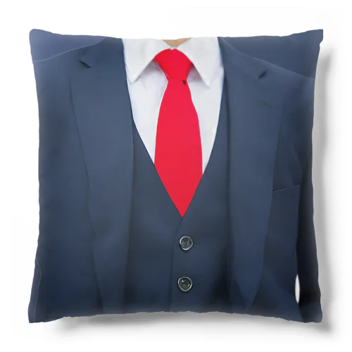 在宅ワーク用Ｔシャツ（紺スーツ） Cushion