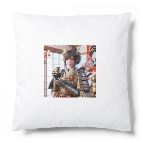 呑(どん)女武士の正月 Cushion