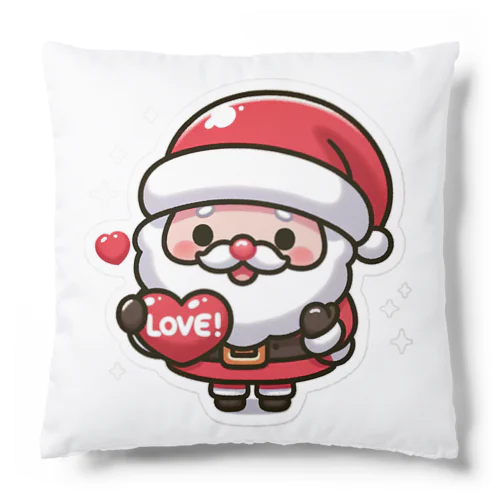 「Love!」のハートを持つサンタ。 Cushion